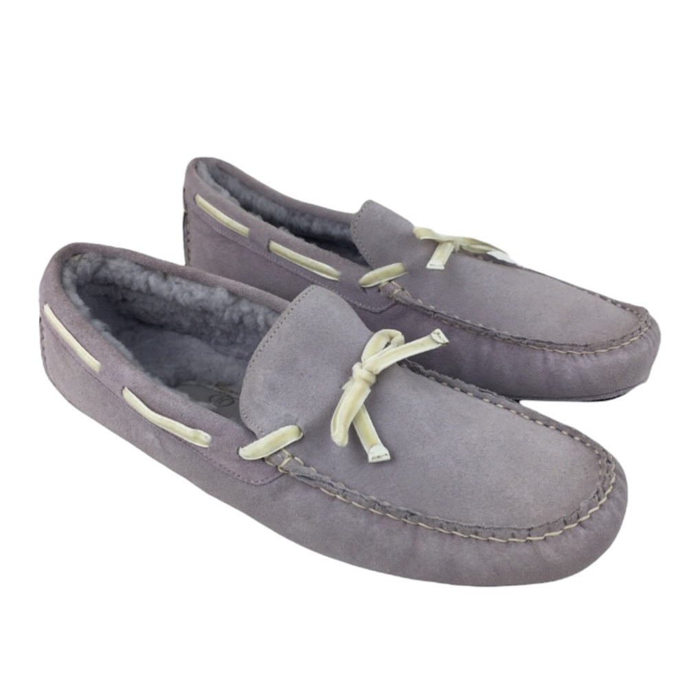 Cole Haan Oslo Shearling Lined Suede Purple Slippers Size 11